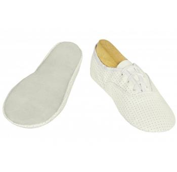 Barefoot cvičky šnurovacie koža - podošva koža - biele